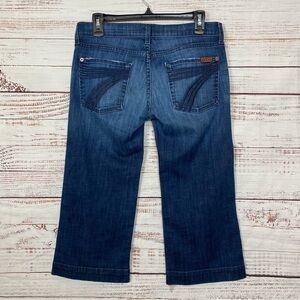 7 for all mankind crop dojo size 27 wide leg cropped logo‎ denim Capri jeans